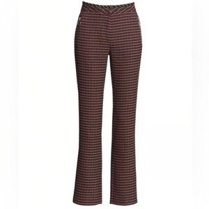 Tanya Taylor Ryan Pants 90s Clueless Style Pink Brown Houndstooth Size 4 SMALL